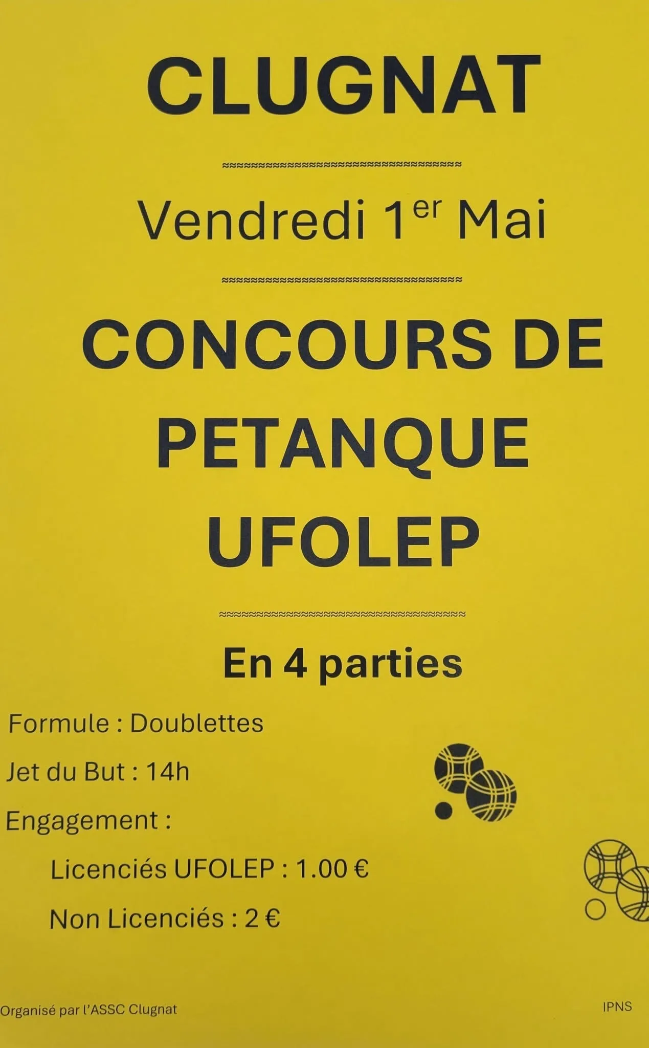 Concours de pétanque CLUGNAT