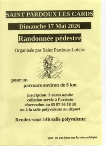 Randonnee Pedestre ST PARDOUX LES CARDS