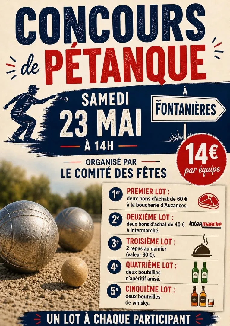 Concours de pétanque FONTANIERES