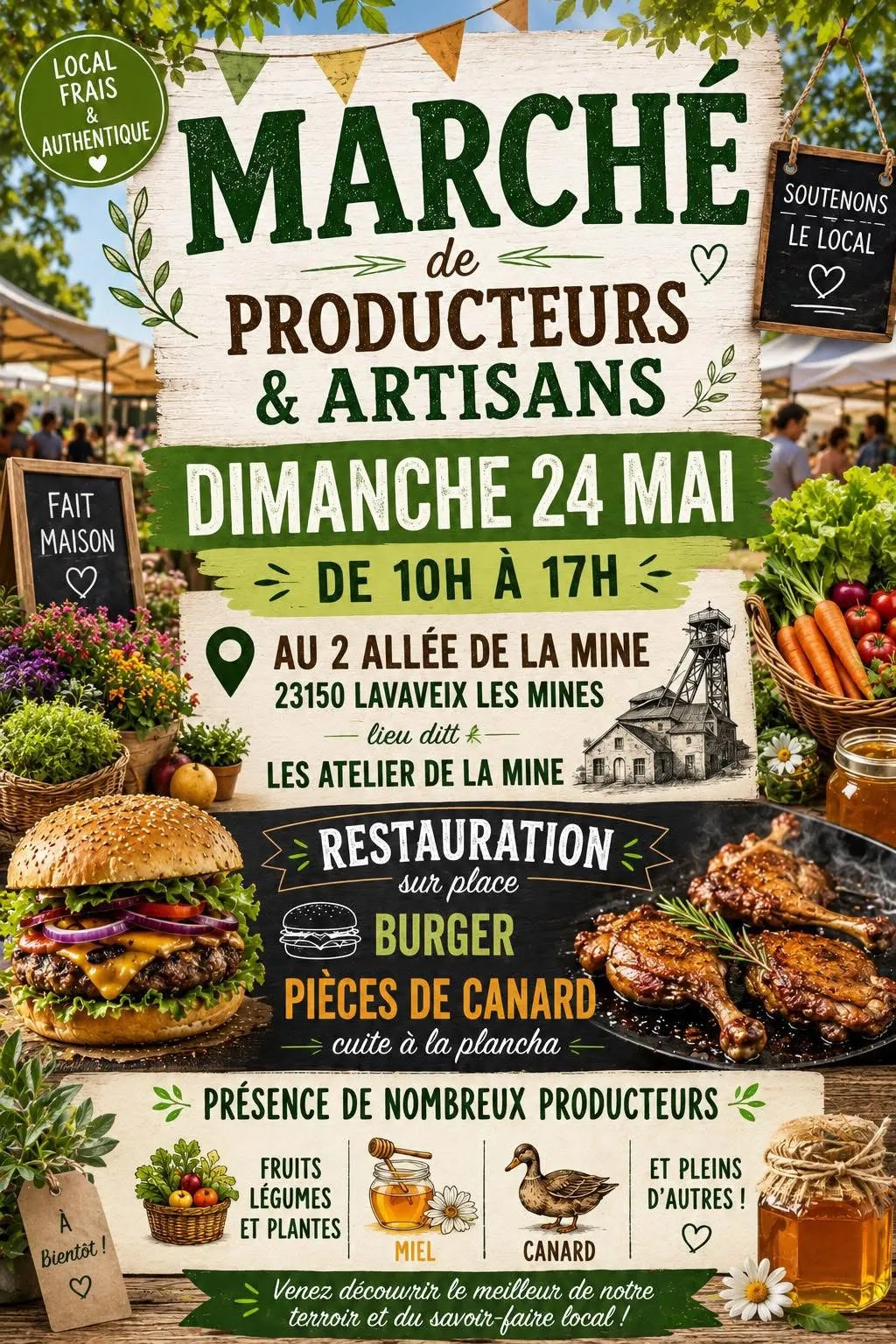 Marché de producteurs LAVAVEIX LES MINES