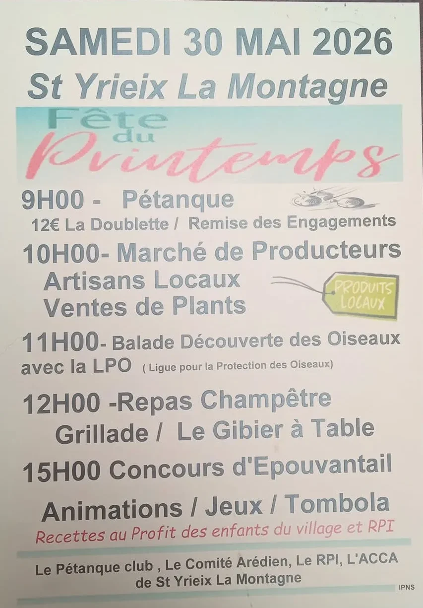 Fête du printemps ST YRIEIX LA MONTAGNE