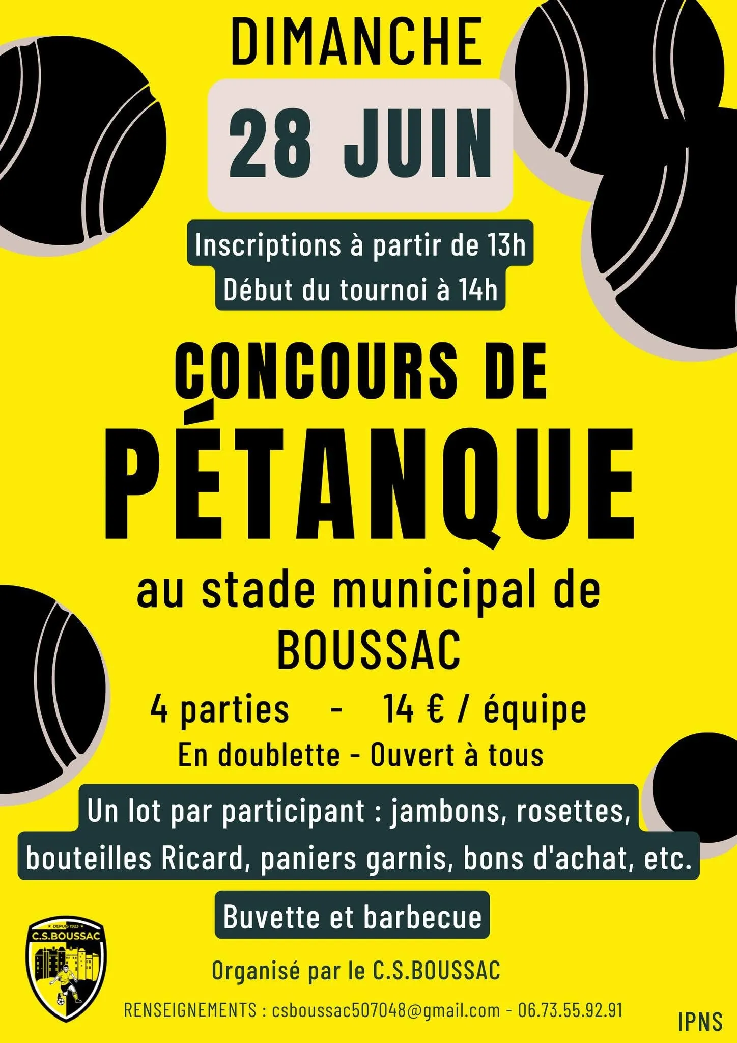 Concours de pétanque BOUSSAC
