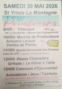 Fête du printemps ST YRIEIX LA MONTAGNE