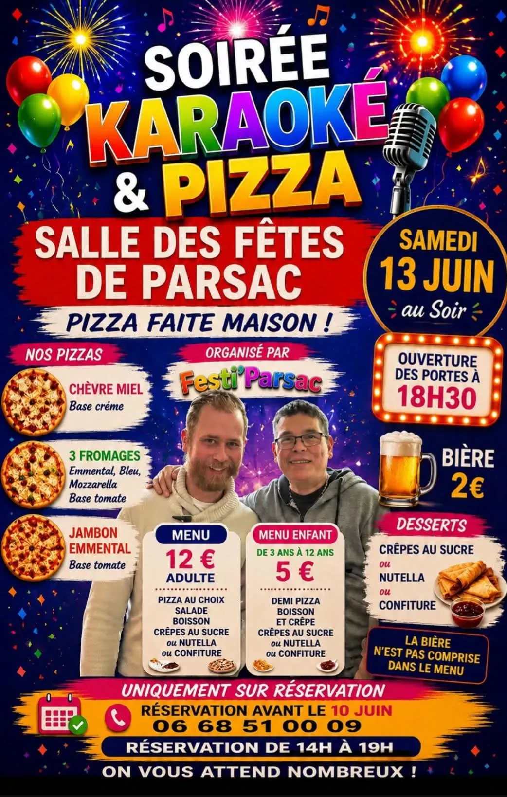 Soiree Karaoke Pizzas PARSAC