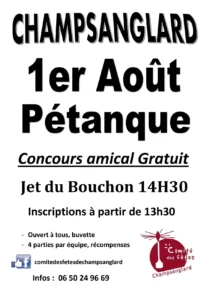 Concours de pétanque CHAMPSANGLARD