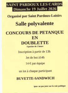 Concours De Petanque ST PARDOUX LES CARDS