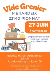 Vide-greniers Menardeix PIONNAT