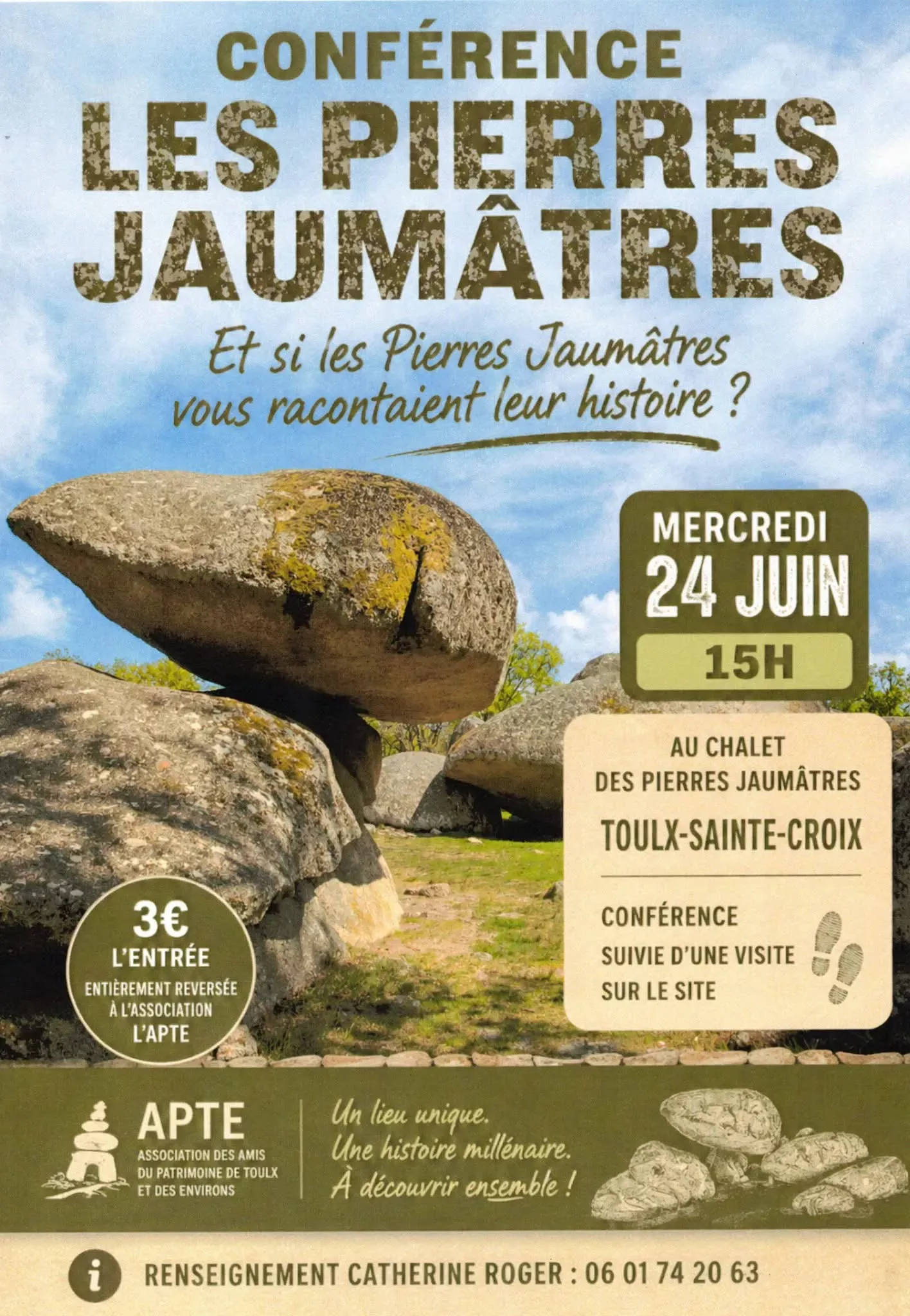 Conférence aux Pierres Jaumâtres TOULX-STE-CROIX
