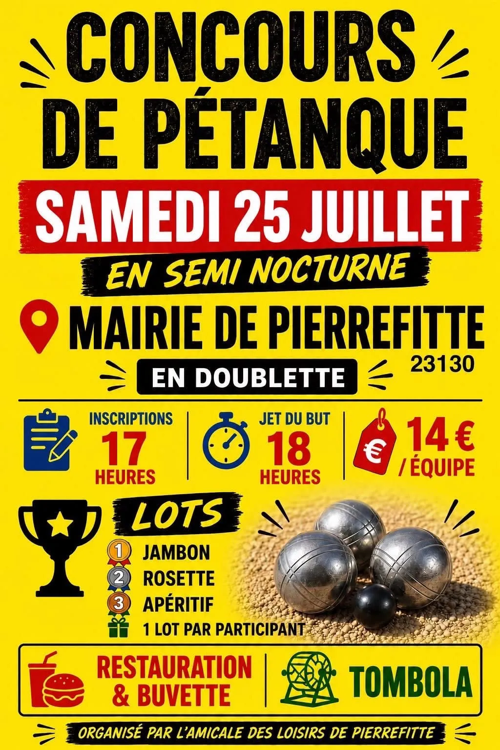 Concours de pétanque PIERREFITTE