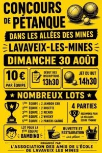 Concours de pétanque LAVAVEIX LES MINES