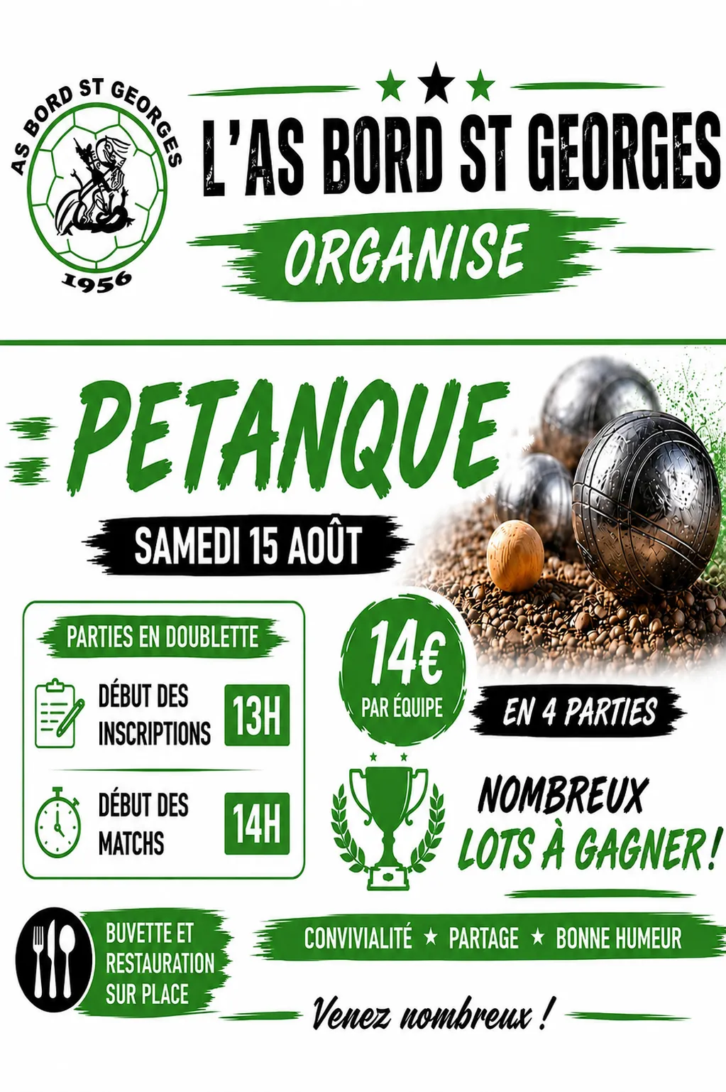 Concours de pétanque BORD SAINT GEORGES