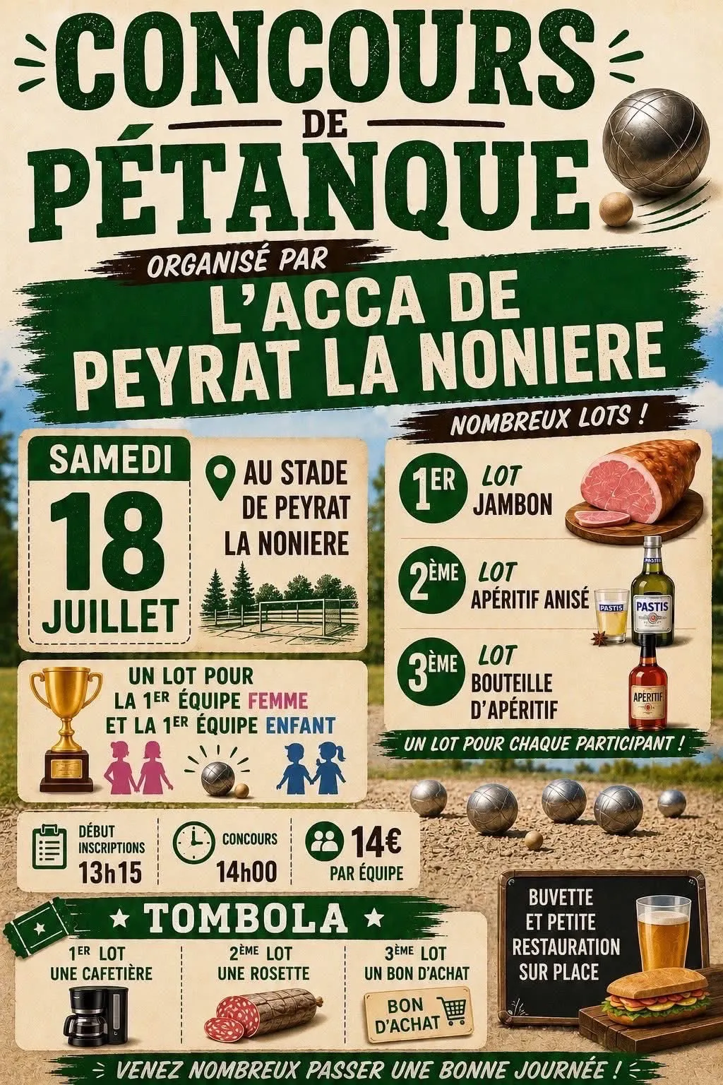 Concours de pétanque PEYRAT LA NONIERE