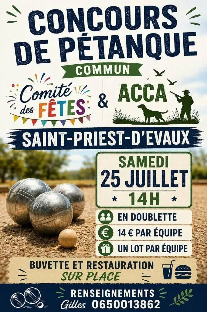 Concours de pétanque ST PRIEST D'EVAUX