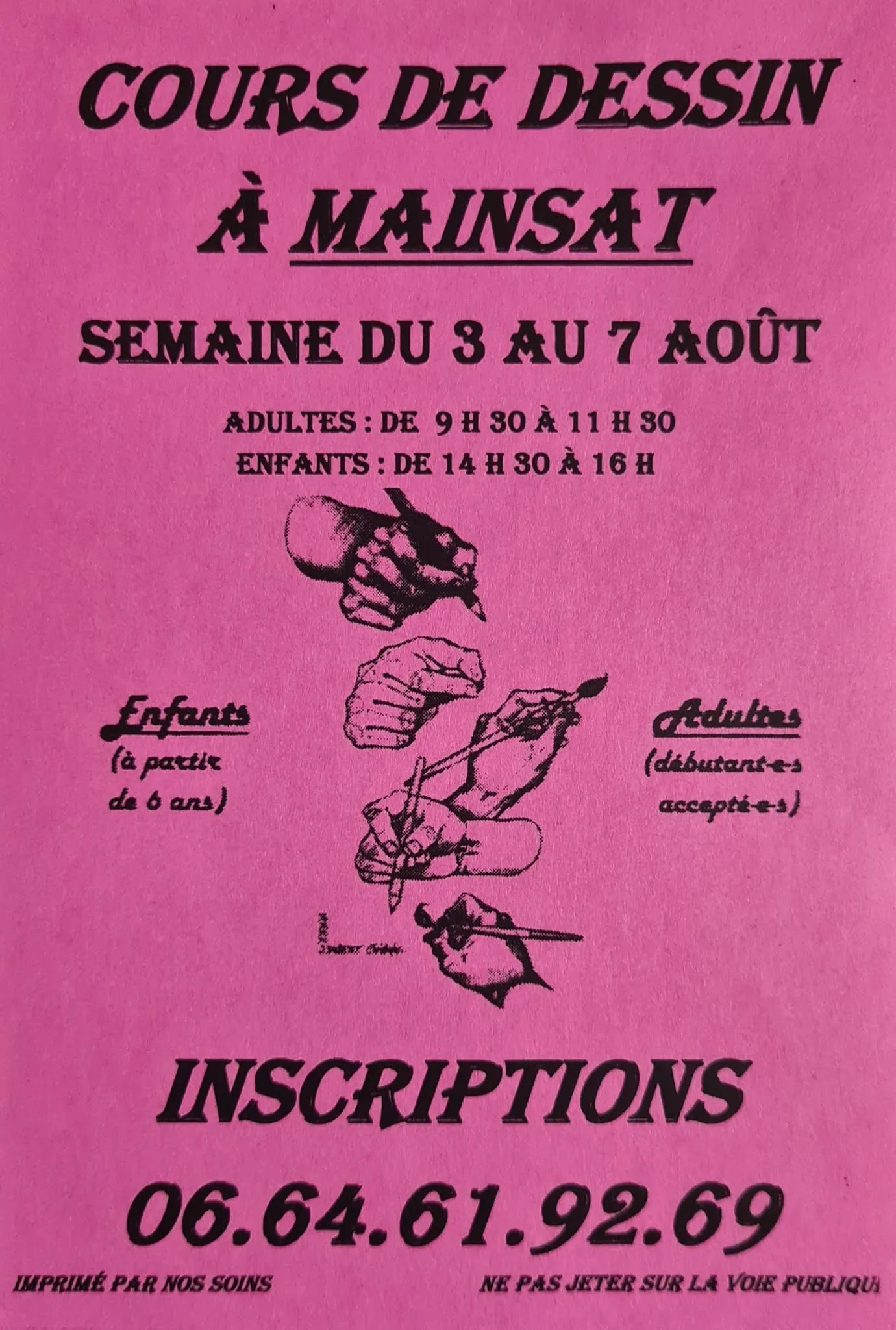 Cours de dessin MAINSAT