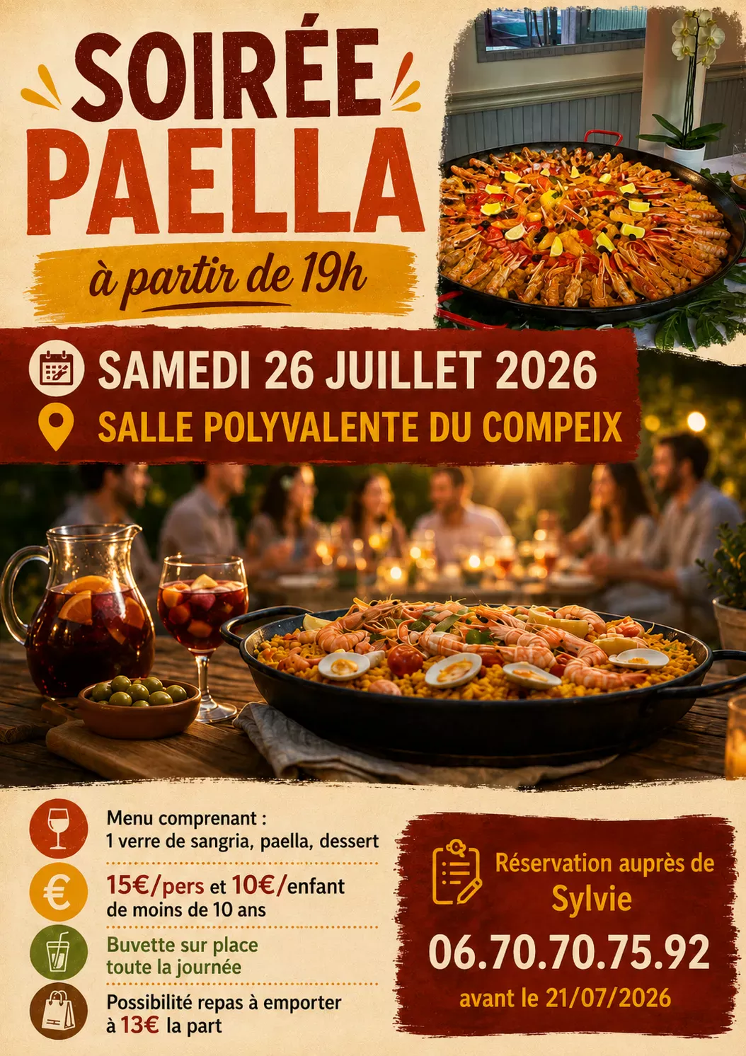 Soiree Paella ST PIERRE BELLEVUE