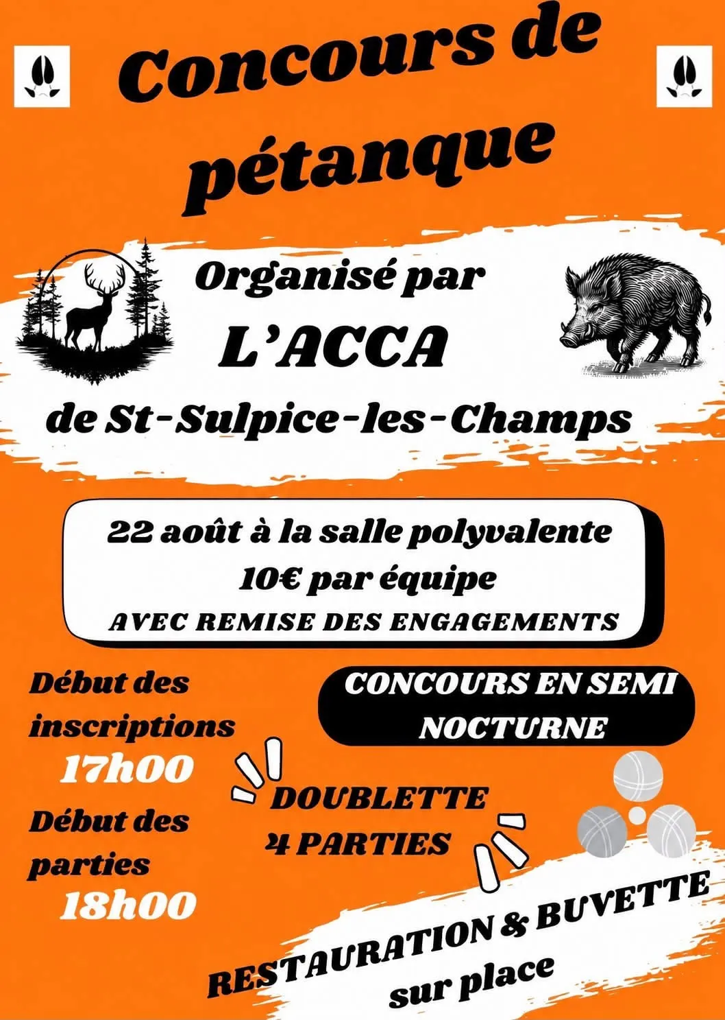 Concours De Petanque SAINT SULPICE LES CHAMPS