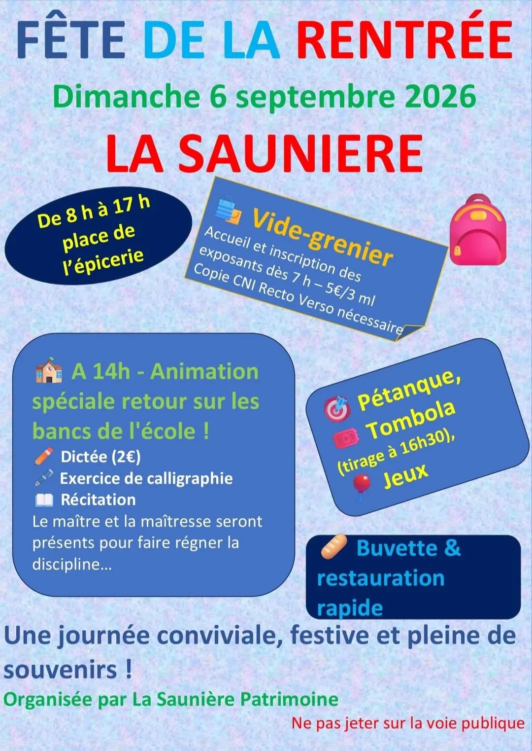 Fête de la rentrée LA SAUNIERE