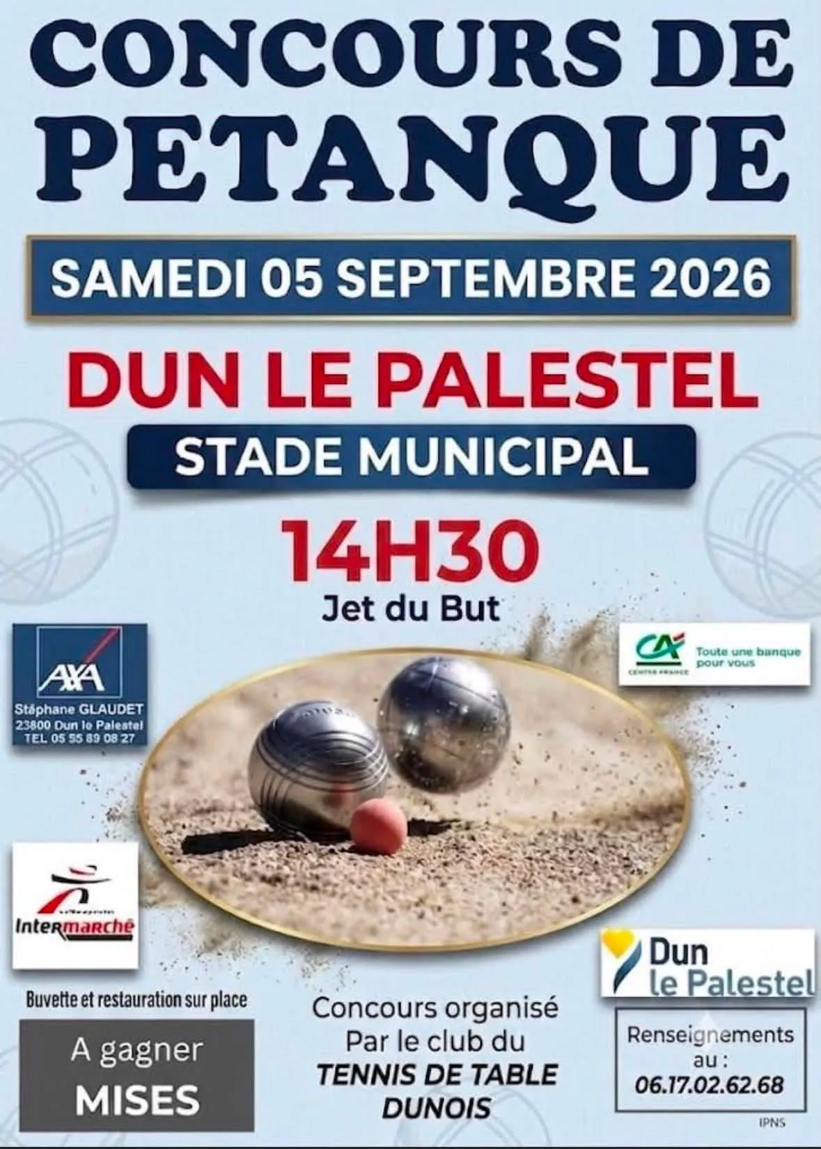 Concours de pétanque DUN LE PALESTEL