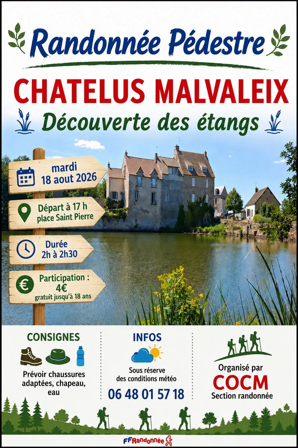 Randonnée pédestre CHATELUS MALVALEIX