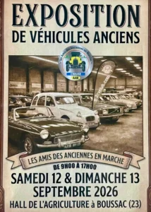 Exposition de voitures anciennes BOUSSAC