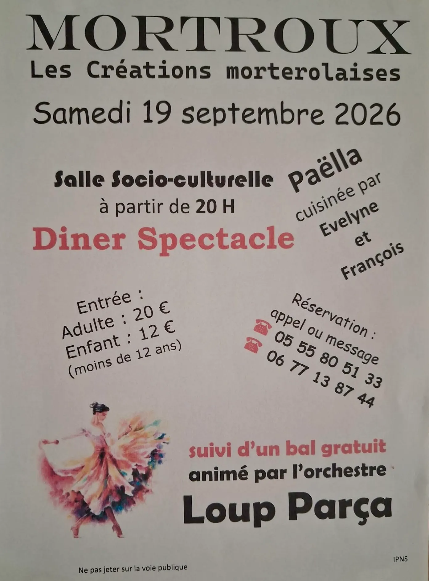 Diner spectacle MORTROUX