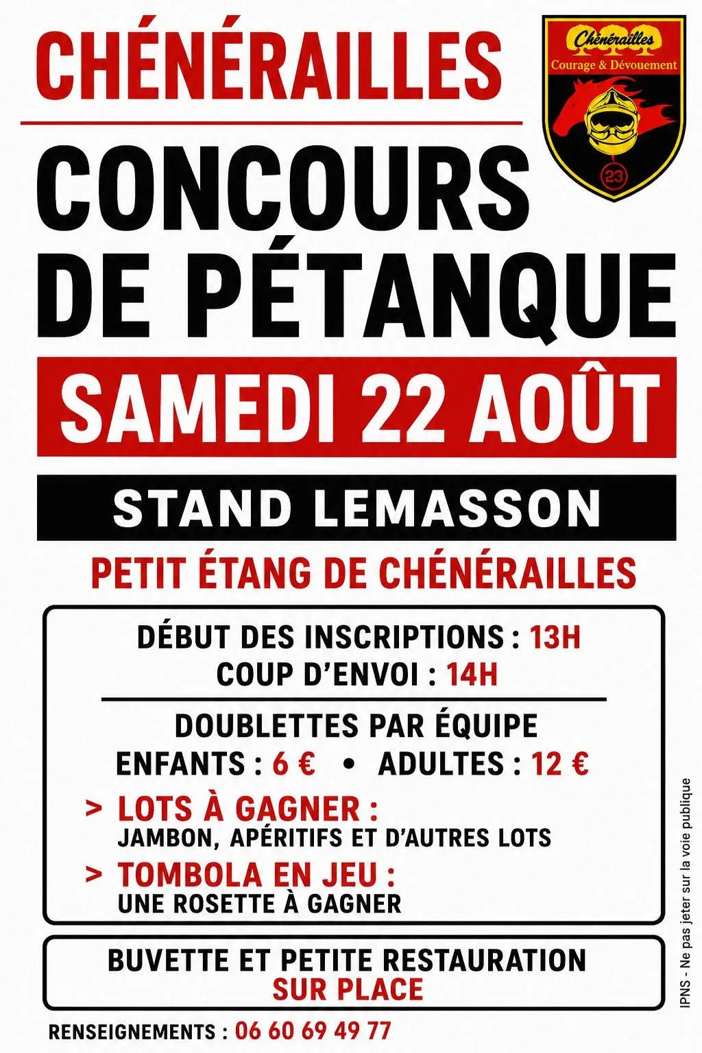 Concours De Petanque CHENERAILLES