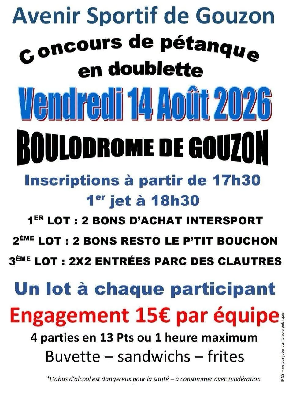 Concours de pétanque GOUZON