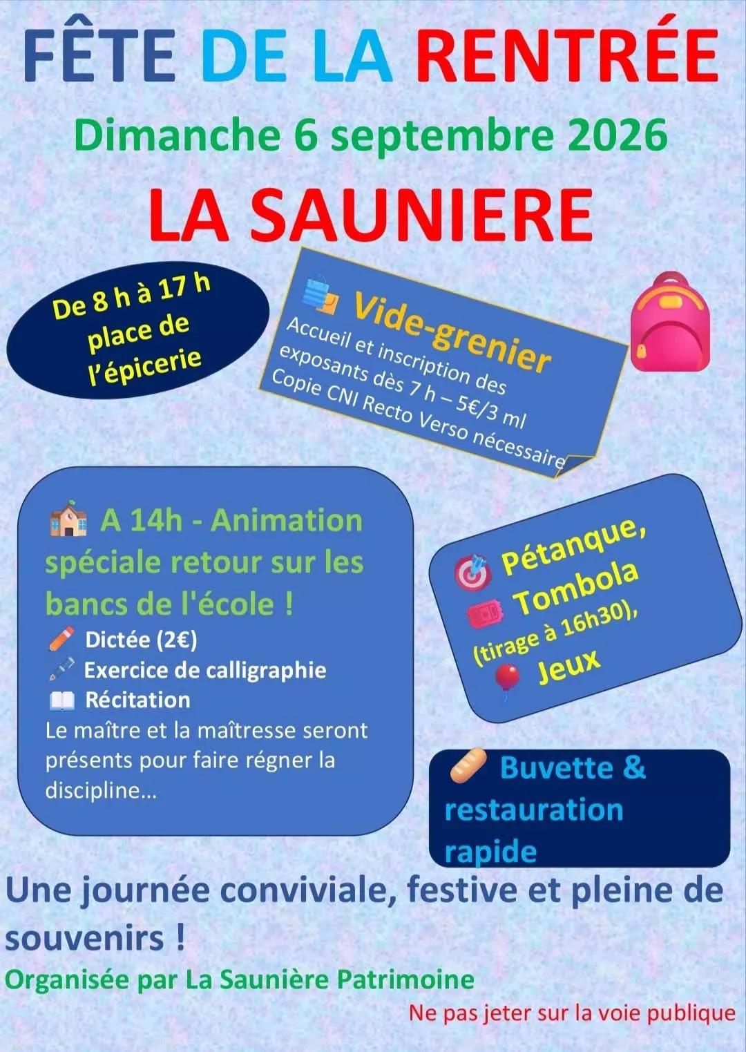Fête de la rentrée LA SAUNIERE