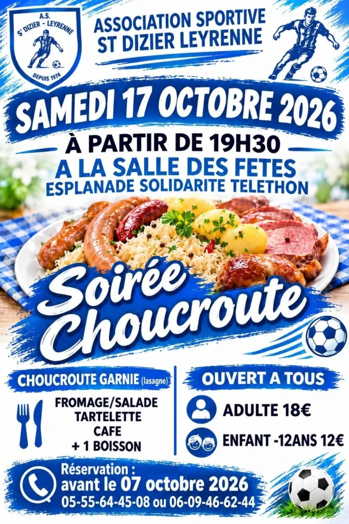 Soirée choucroute ST DIZIER MASBARAUD