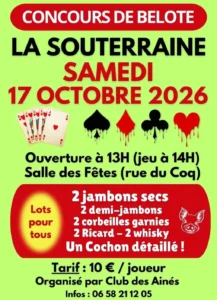 Concours de belote LA SOUTERRAINE