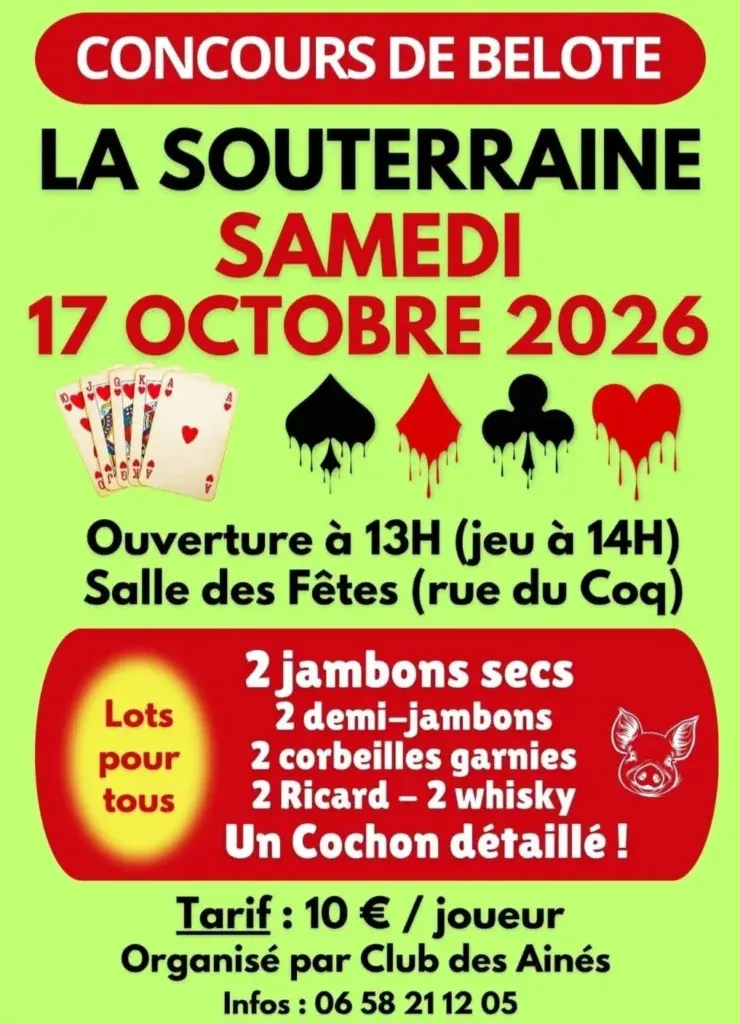 Concours de belote LA SOUTERRAINE