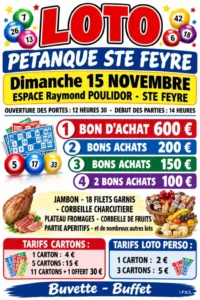 Loto de la pétanque SAINTE-FEYRE