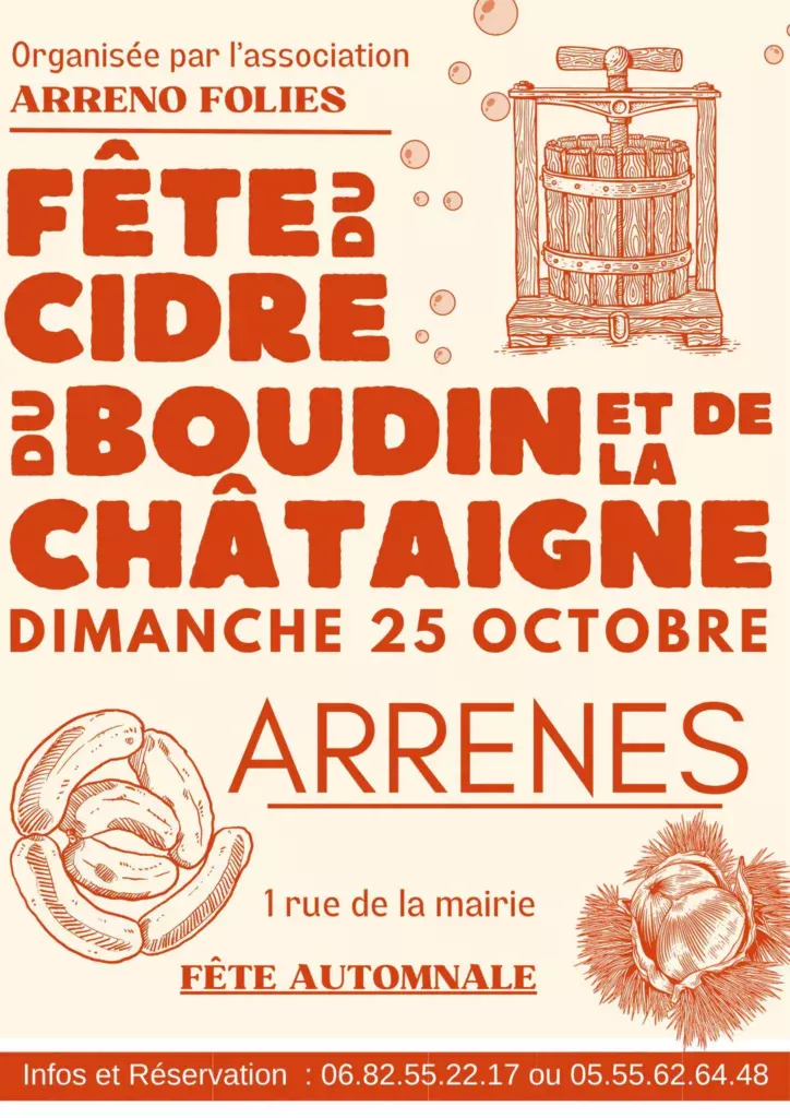 Fête du cidre, du boudin et de la châtaigne ARRENES