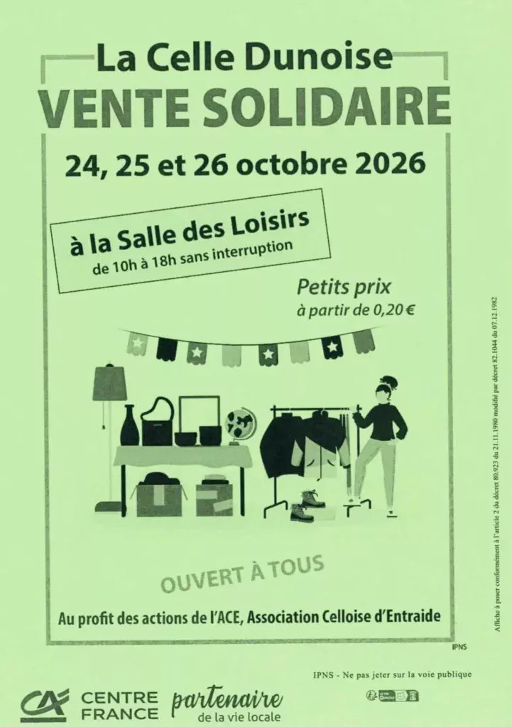 Vente solidaire LA CELLE DUNOISE
