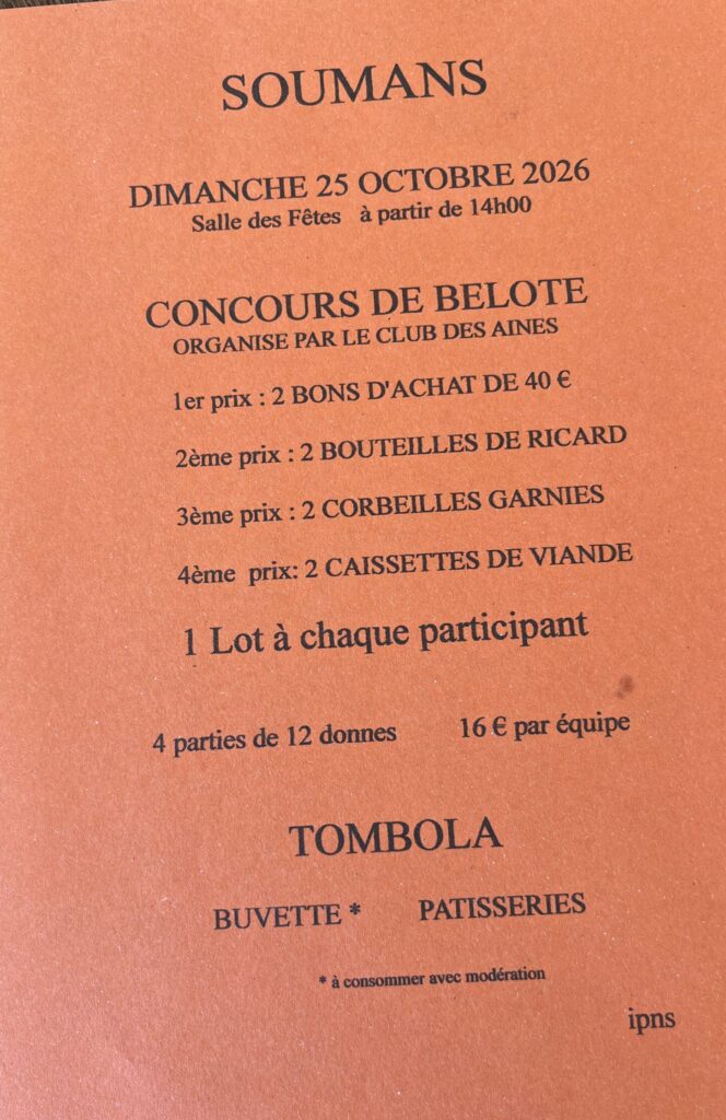 Concours de belote SOUMANS